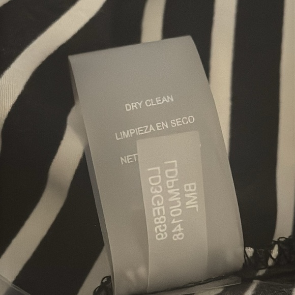 KARL LAGERFELD PARIS Striped Belted Shirtdress Black White Dress Work Party Sz 6 - Picture 9 of 9